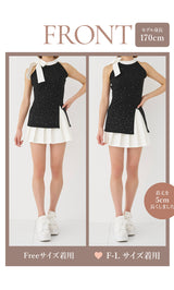モデル：170cm（着用サイズ：FREE/F-L　着用カラー：BLK）