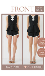 モデル：170cm（着用サイズ：FREE/F-L　着用カラー：BLK）