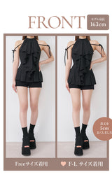 モデル：163cm（着用サイズ：FREE/F-L　着用カラー：BLK）