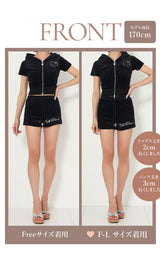 モデル：170cm（着用サイズ：FREE/F-L　着用カラー：BLK）