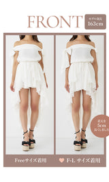 モデル：163cm（着用サイズ：FREE/F-L　着用カラー：WHT）