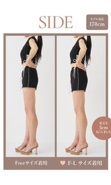 モデル：170cm（着用サイズ：FREE/F-L　着用カラー：BLK）