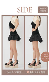 モデル：163cm（着用サイズ：FREE/F-L　着用カラー：BLK）