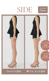 モデル：170cm（着用サイズ：FREE/F-L　着用カラー：BLK）