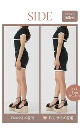 モデル：163cm（着用サイズ：FREE/F-L　着用カラー：BLK）