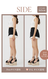 モデル：163cm（着用サイズ：FREE/F-L　着用カラー：BLK）