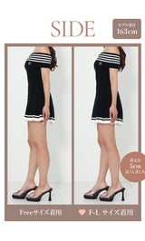 モデル：163cm（着用サイズ：FREE/F-L　着用カラー：BLK）