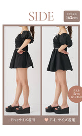 モデル：163cm（着用サイズ：FREE/F-L　着用カラー：BLK）
