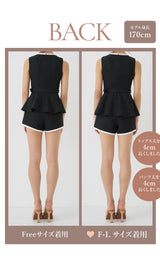 モデル：170cm（着用サイズ：FREE/F-L　着用カラー：BLK）