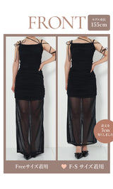 モデル：155cm（着用サイズ：F-S/FREE　着用カラー：BLK）
