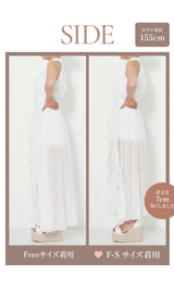 モデル：155cm（着用サイズ：F-S/FREE　着用カラー：WHT）