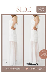 モデル：155cm（着用サイズ：F-S/FREE　着用カラー：WHT）