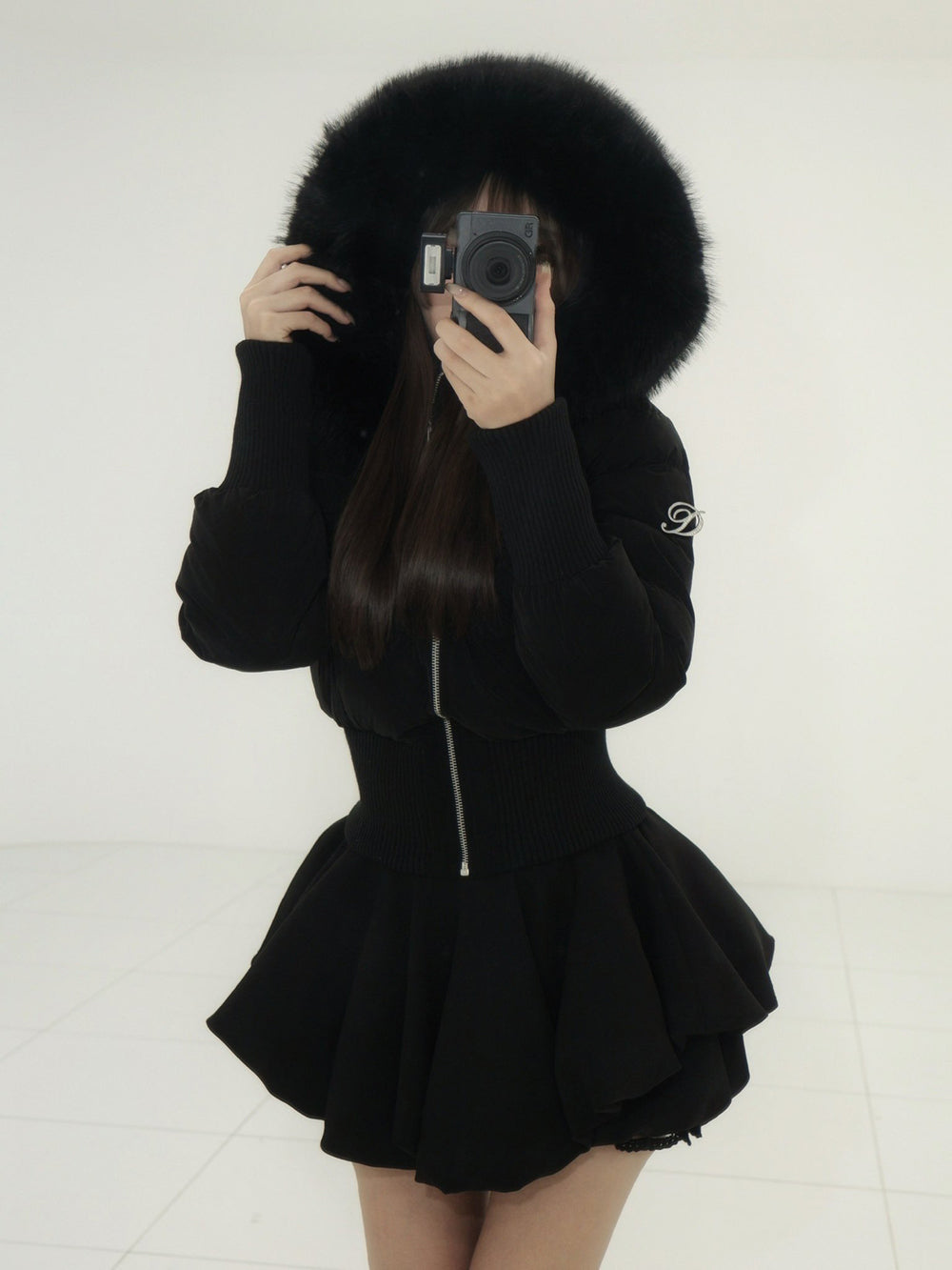 モデル：161cm（着用サイズ：S　着用カラー：BLK）
