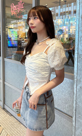 モデル：157cm（着用サイズ：S　着用カラー：BLU）