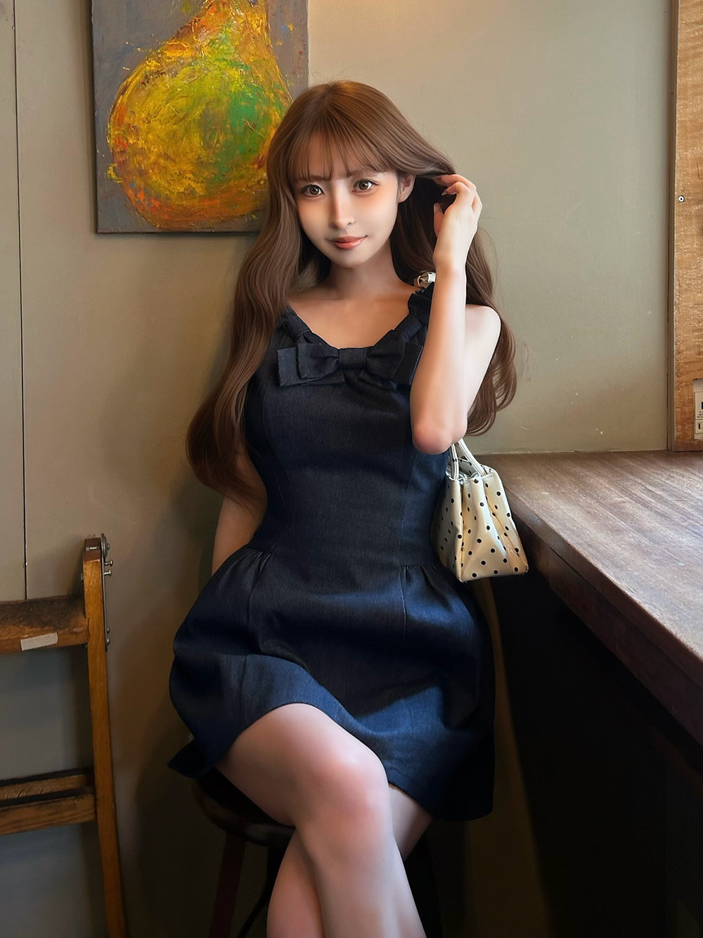 モデル：161cm（着用サイズ：FREE　着用カラー：IND）