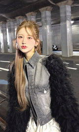 モデル：164cm（着用サイズ：FREE　着用カラー：BLK）