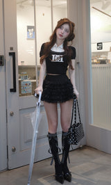 モデル：158cm（着用サイズ：FREE　着用カラー：BLK）