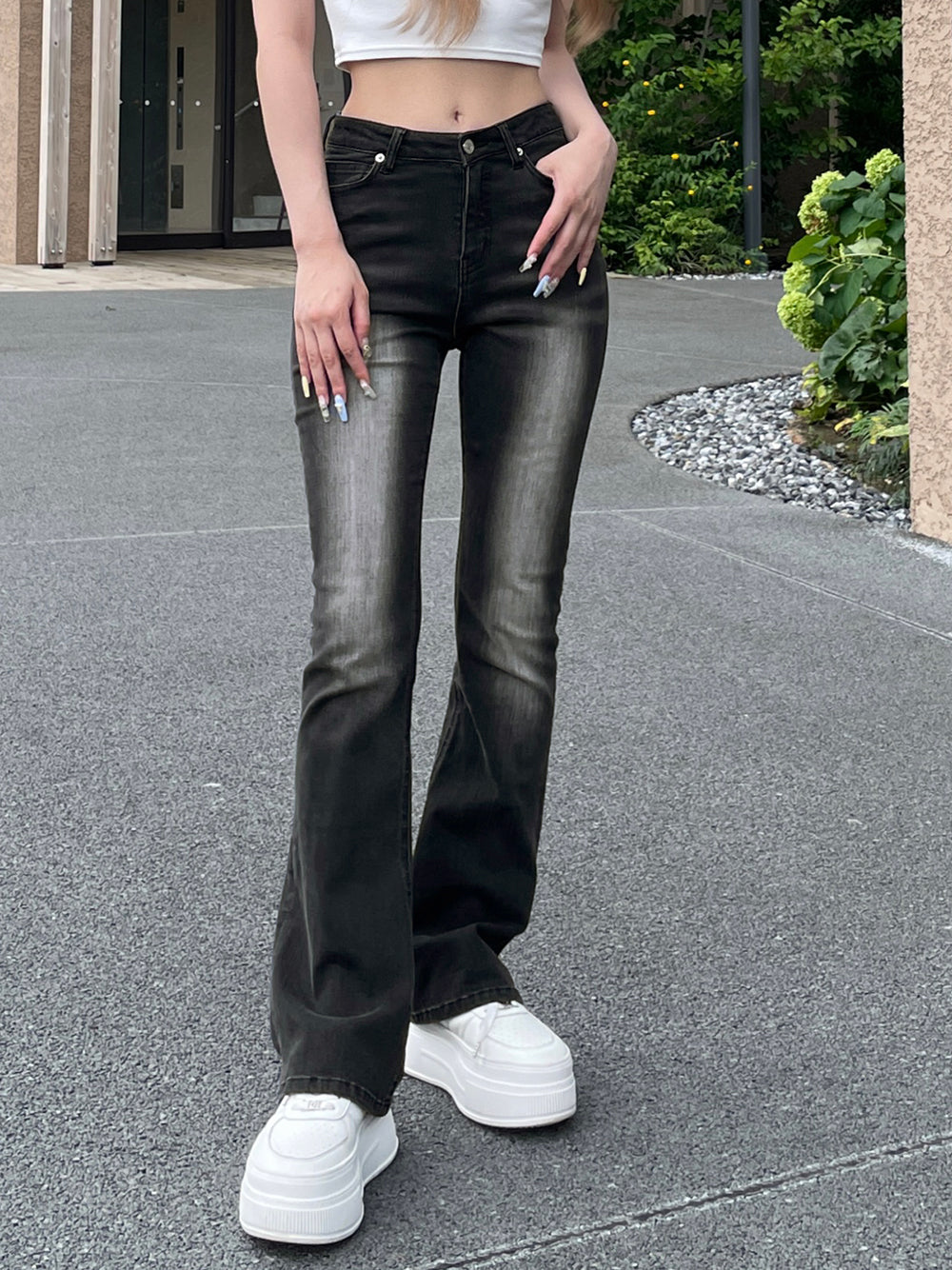 モデル：163cm（着用サイズ：S　着用カラー：BLK）