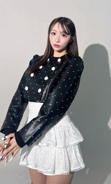 モデル：156cm（着用サイズ：FREE　着用カラー：BLK）