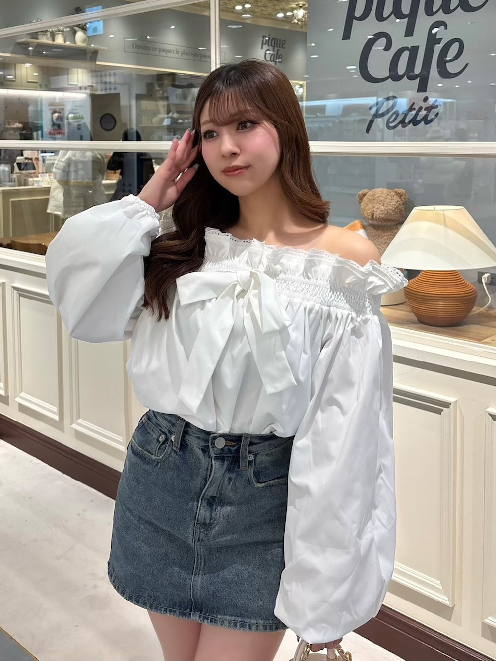 モデル：151cm（着用サイズ：FREE　着用カラー：WHT）