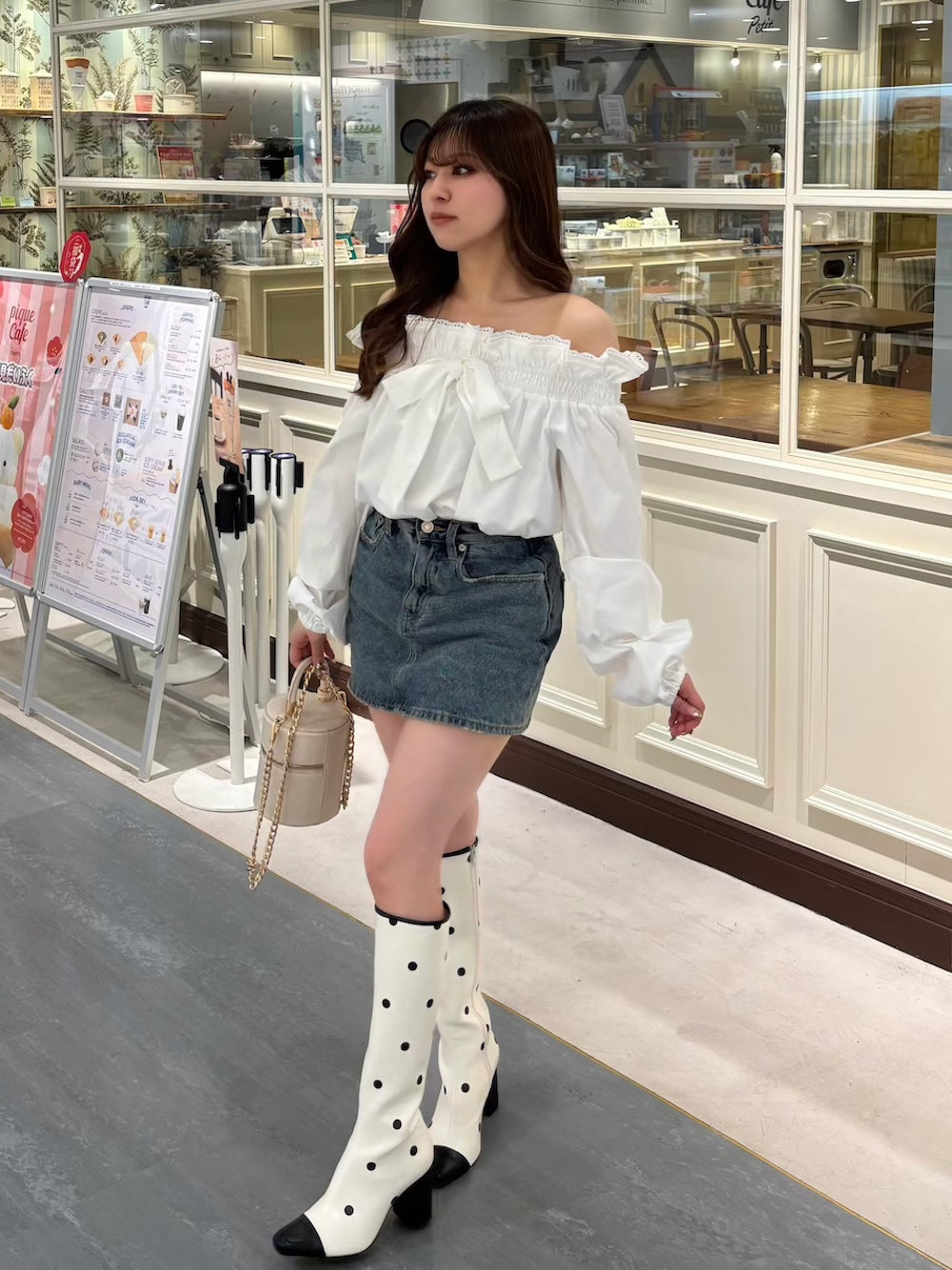 モデル：151cm（着用サイズ：FREE　着用カラー：WHT）