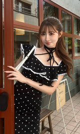モデル：161cm（着用サイズ：FREE　着用カラー：DOT）