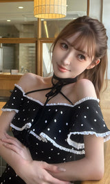 モデル：161cm（着用サイズ：FREE　着用カラー：DOT）