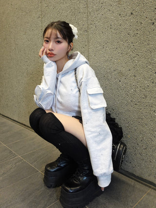 モデル：155cm（着用サイズ：FREE　着用カラー：GRY）