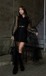 モデル：156cm（着用サイズ：FREE　着用カラー：BLK）