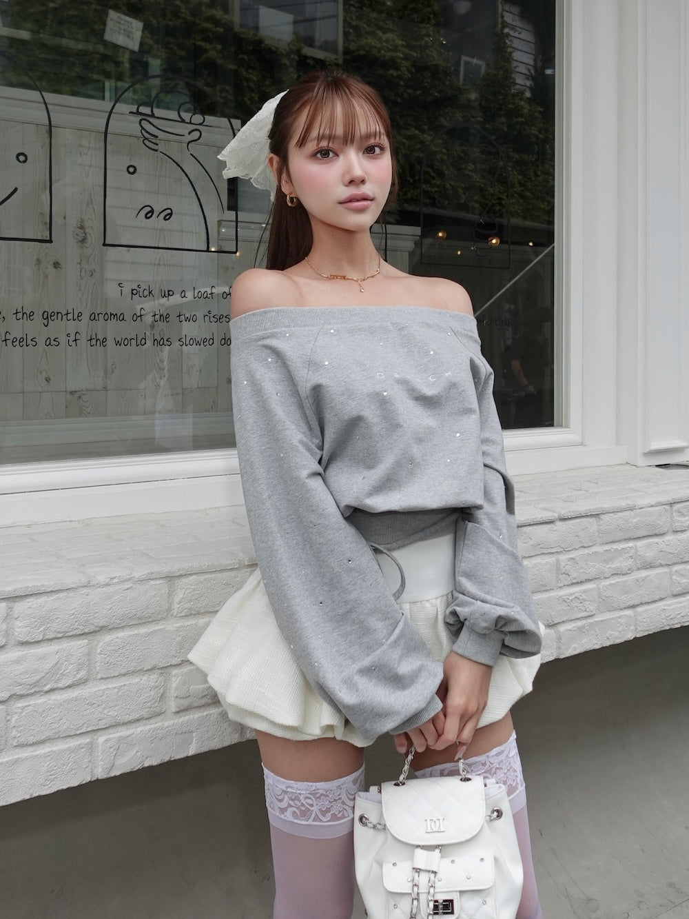 ウエストデザインビジューオフショルダートップス – Darich