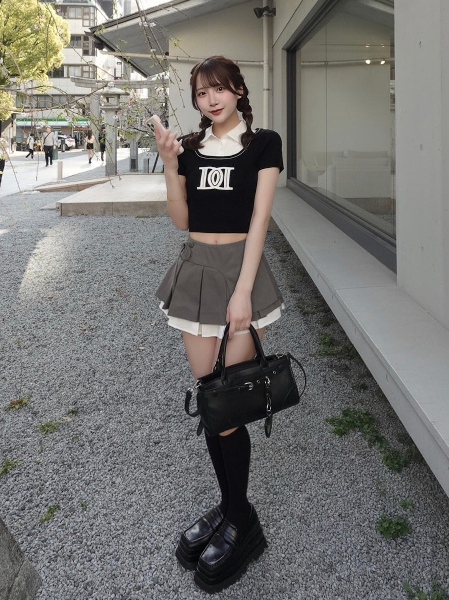 モデル：162cm（着用サイズ：FREE　着用カラー：BLK）