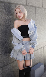 モデル：155cm（着用サイズ：S　着用カラー：I-BLU）