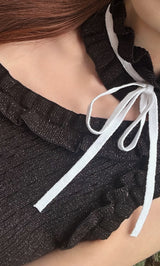 モデル：161cm（着用サイズ：FREE　着用カラー：BLK）