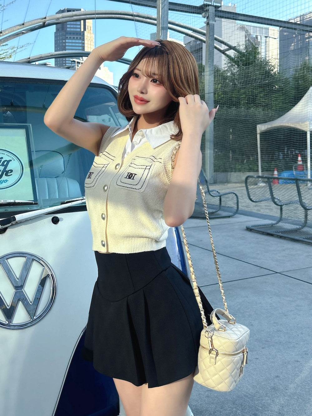モデル：158cm（着用サイズ：FREE　着用カラー：IVO）