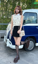 モデル：158cm（着用サイズ：FREE　着用カラー：BLK）