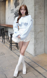 モデル：156cm（着用サイズ：FREE　着用カラー：SAX）