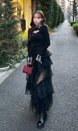 モデル：156cm（着用サイズ：FREE　着用カラー：BLK）