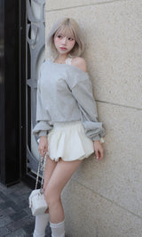 モデル：155cm（着用サイズ：FREE　着用カラー：GRY）