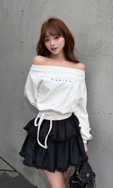 ダーリッチ darich ウエストデザインビジューオフショルダートップス BLK ダーリッチ darich ウエストデザインビジューオフショルダートップス