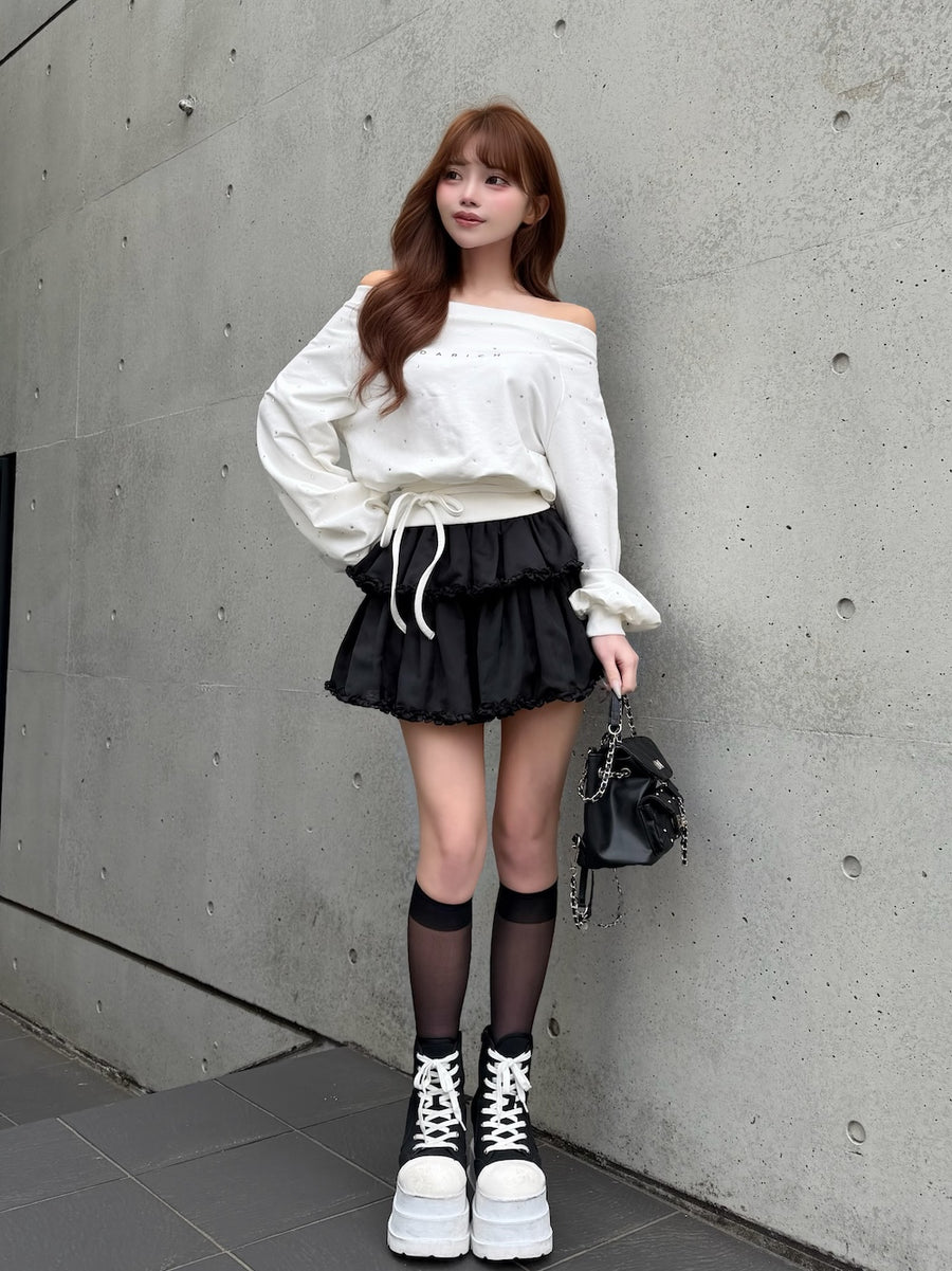 モデル：158cm（着用サイズ：FREE　着用カラー：WHT）