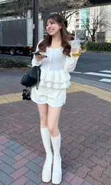 モデル：151cm（着用サイズ：S　着用カラー：IVO）