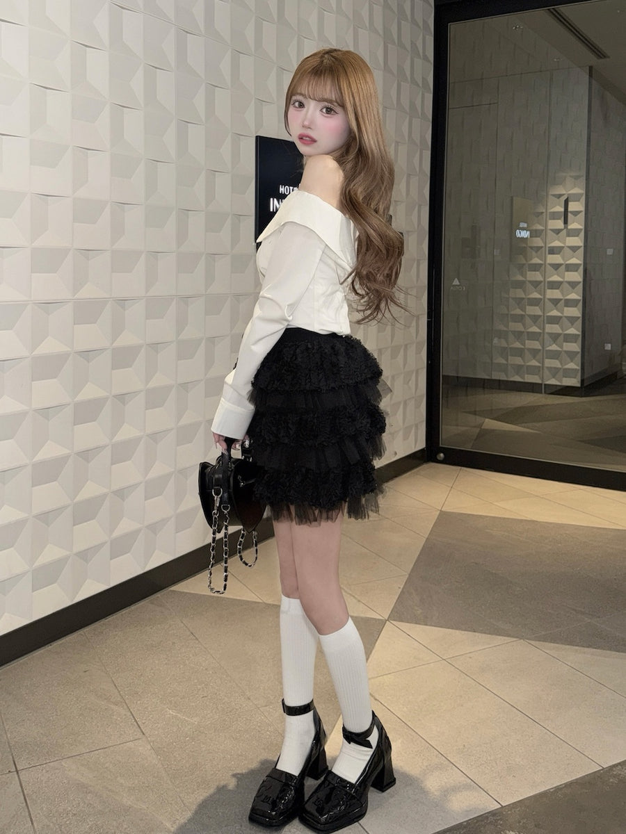 モデル：158cm（着用サイズ：FREE　着用カラー：BLK）