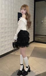 モデル：158cm（着用サイズ：FREE　着用カラー：BLK）