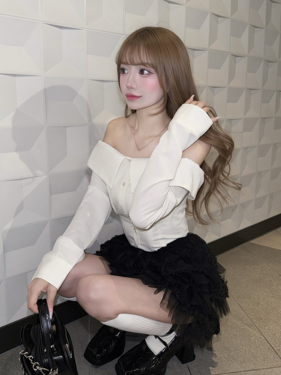 モデル：158cm（着用サイズ：FREE　着用カラー：WHT）