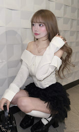 モデル：158cm（着用サイズ：FREE　着用カラー：WHT）