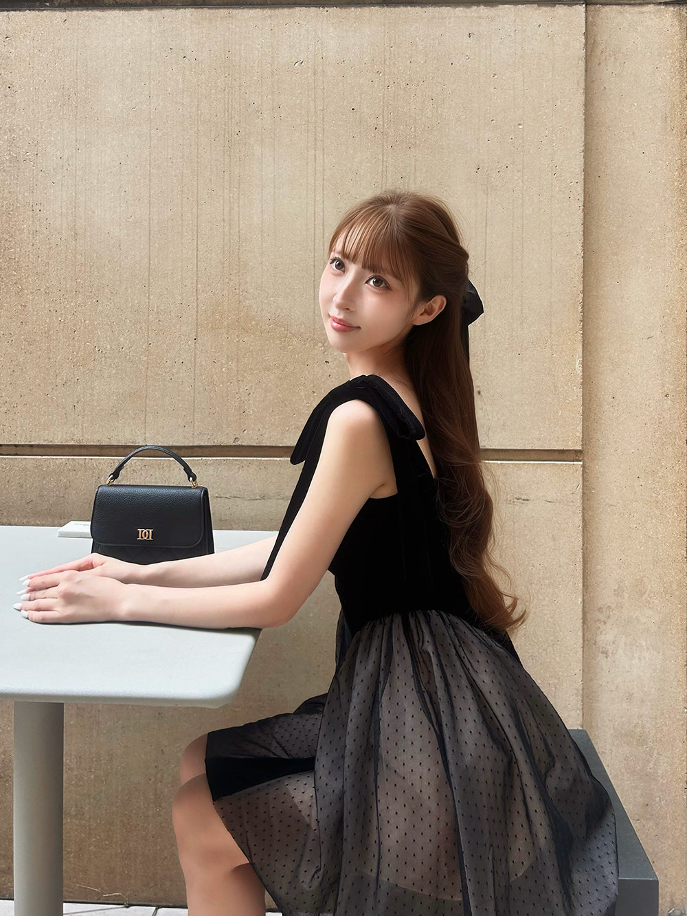 モデル：161cm（着用サイズ：FREE　着用カラー：BEG）
