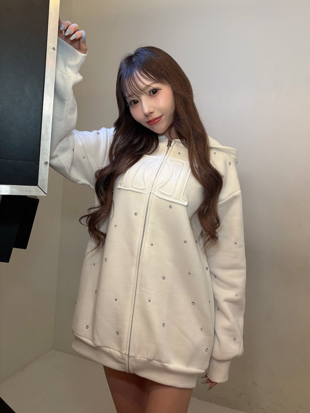 モデル：161cm（着用サイズ：FREE　着用カラー：WHT）