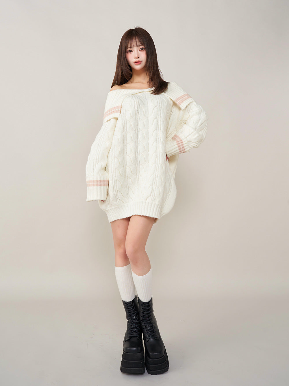 オフショルラインニットミニワンピース – Darich (ダーリッチ)