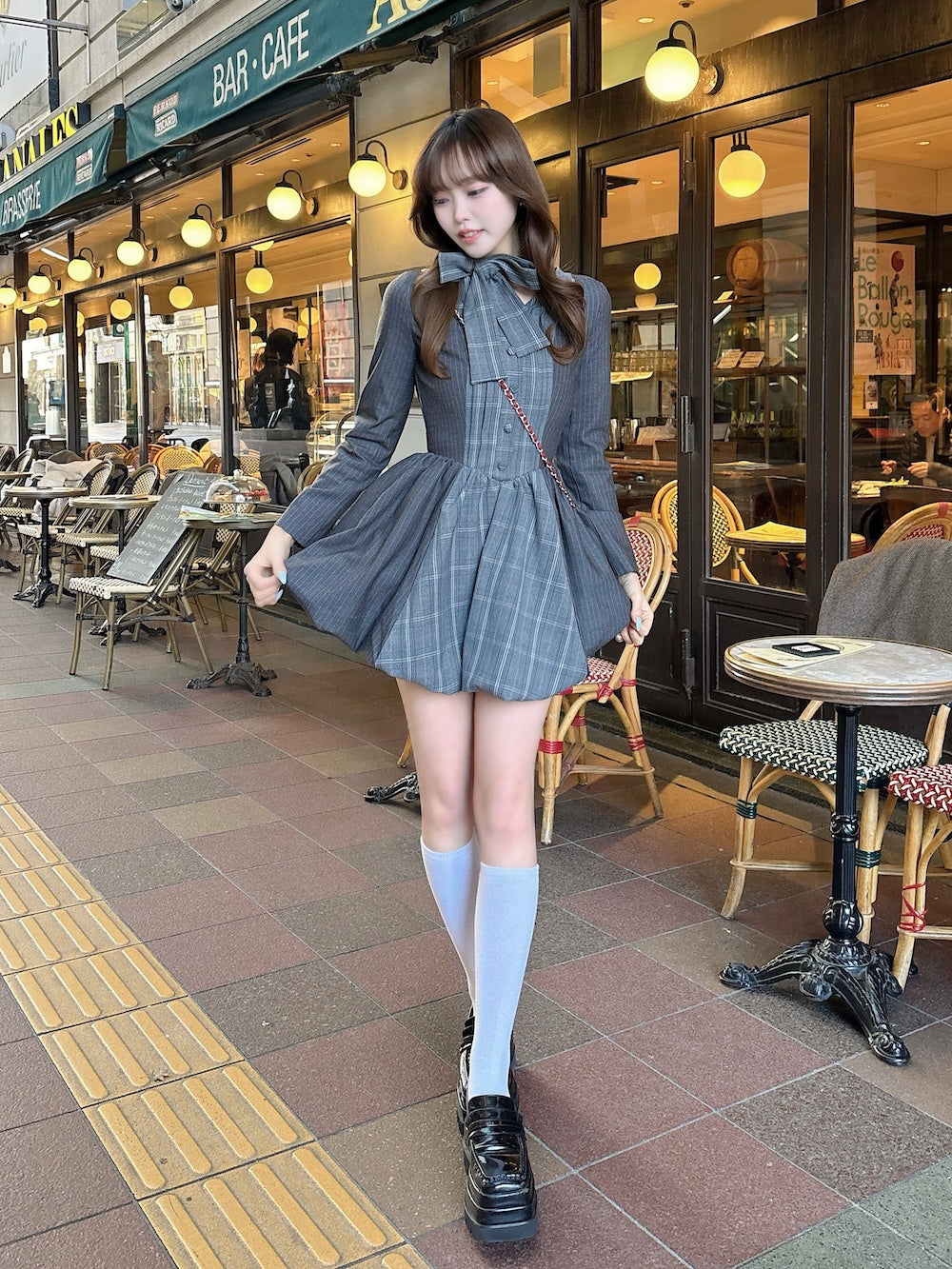 モデル：166cm（着用サイズ：FL　着用カラー：GRY）