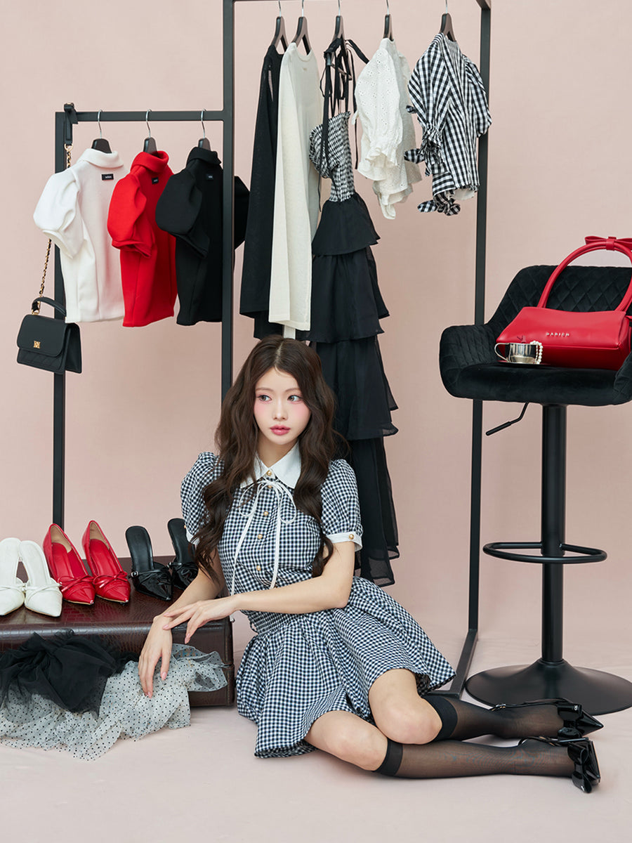 モデル：164cm（着用サイズ：FREE　着用カラー：BLK）
